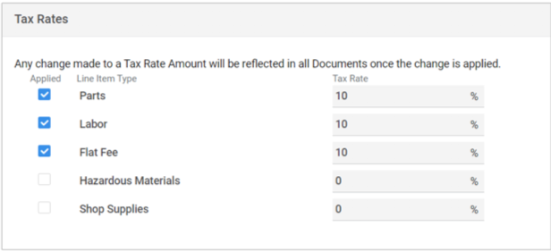 Tax rates