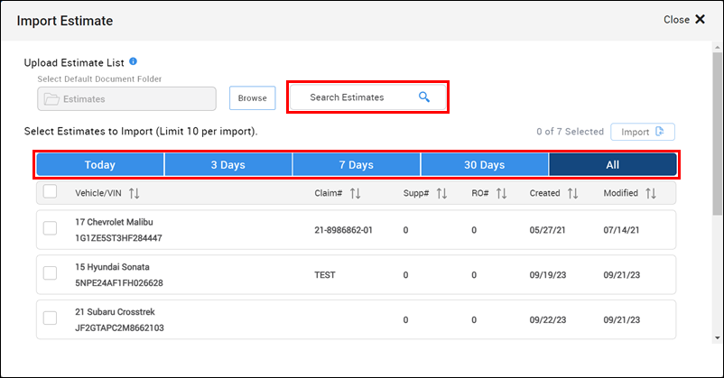 filter estimates