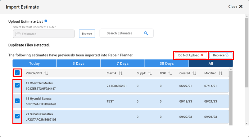 replace estimates